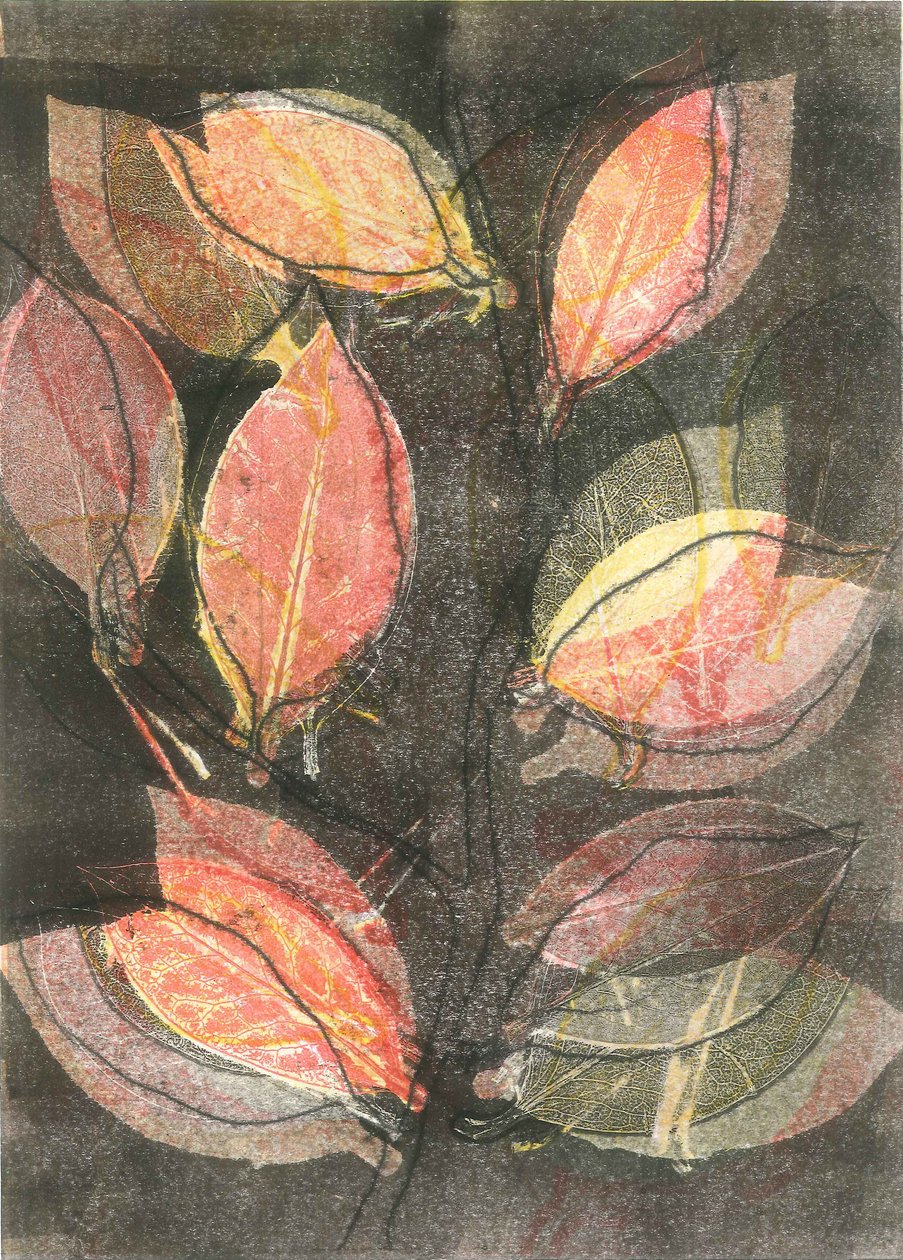 Midnight Garden V, 2015 (monoprint på papir) af Stephen Dow