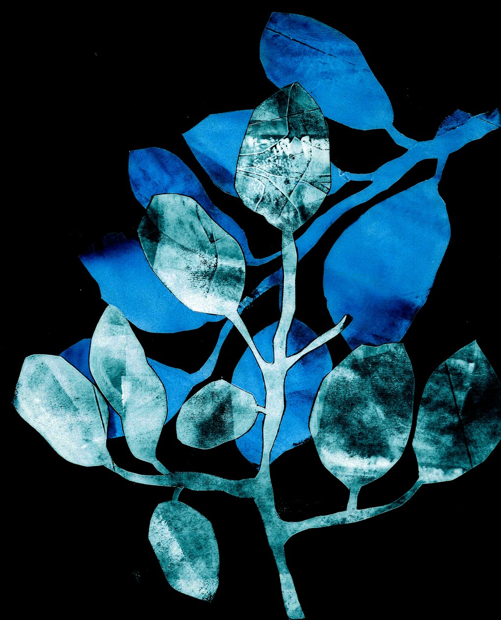 Nocturnal Garden, 2017 (digital, fra en collagraph) af Stephen Dow