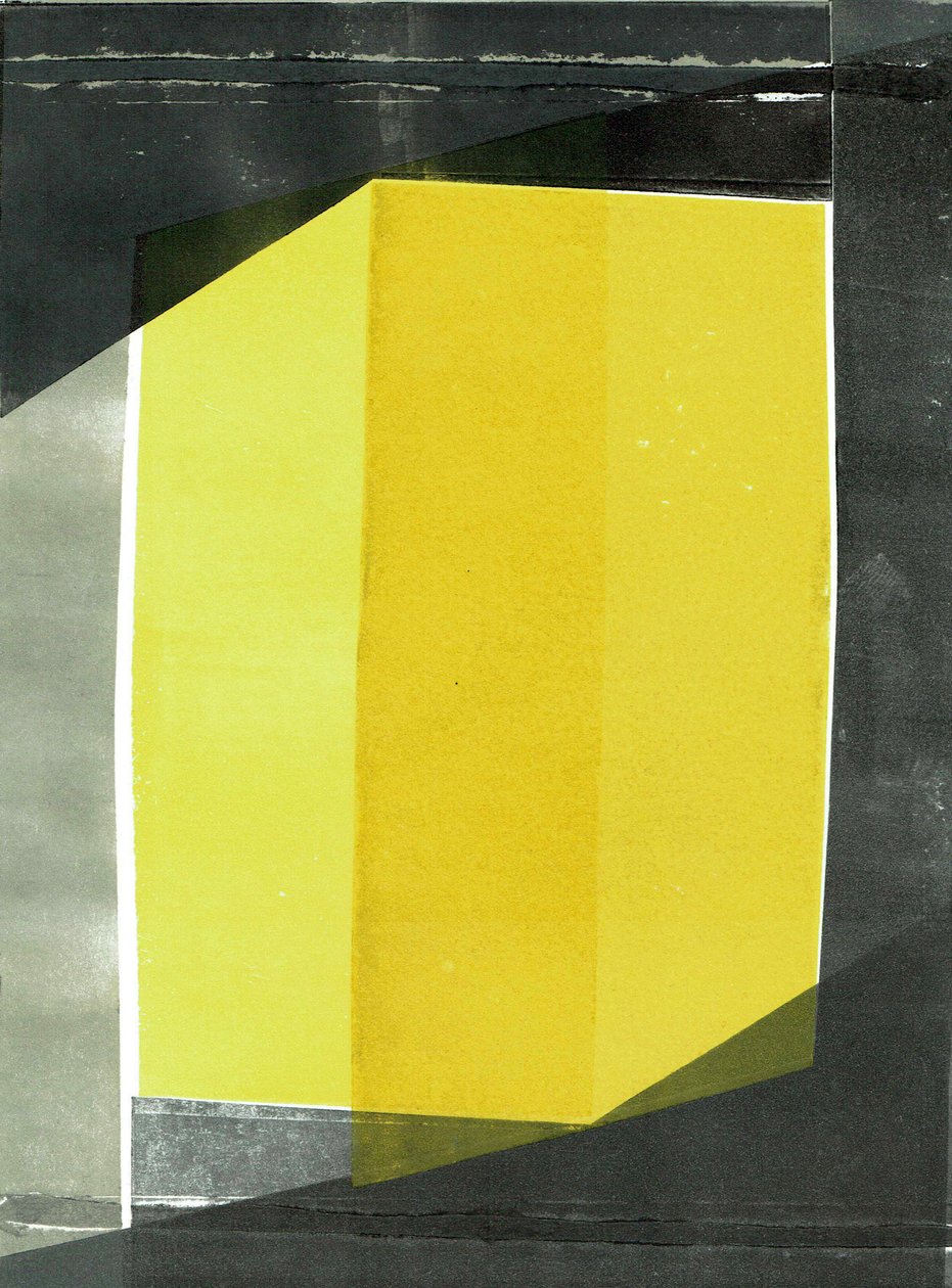 Oblique I, 2020, monoprint på papir af Stephen Dow
