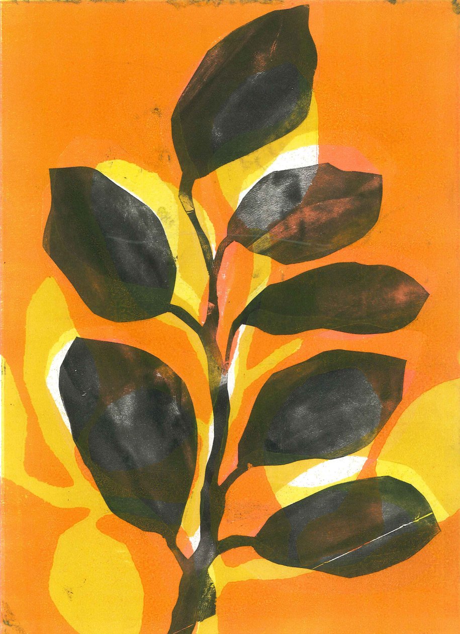 Summer Garden, 2015 (monoprint på papir) af Stephen Dow