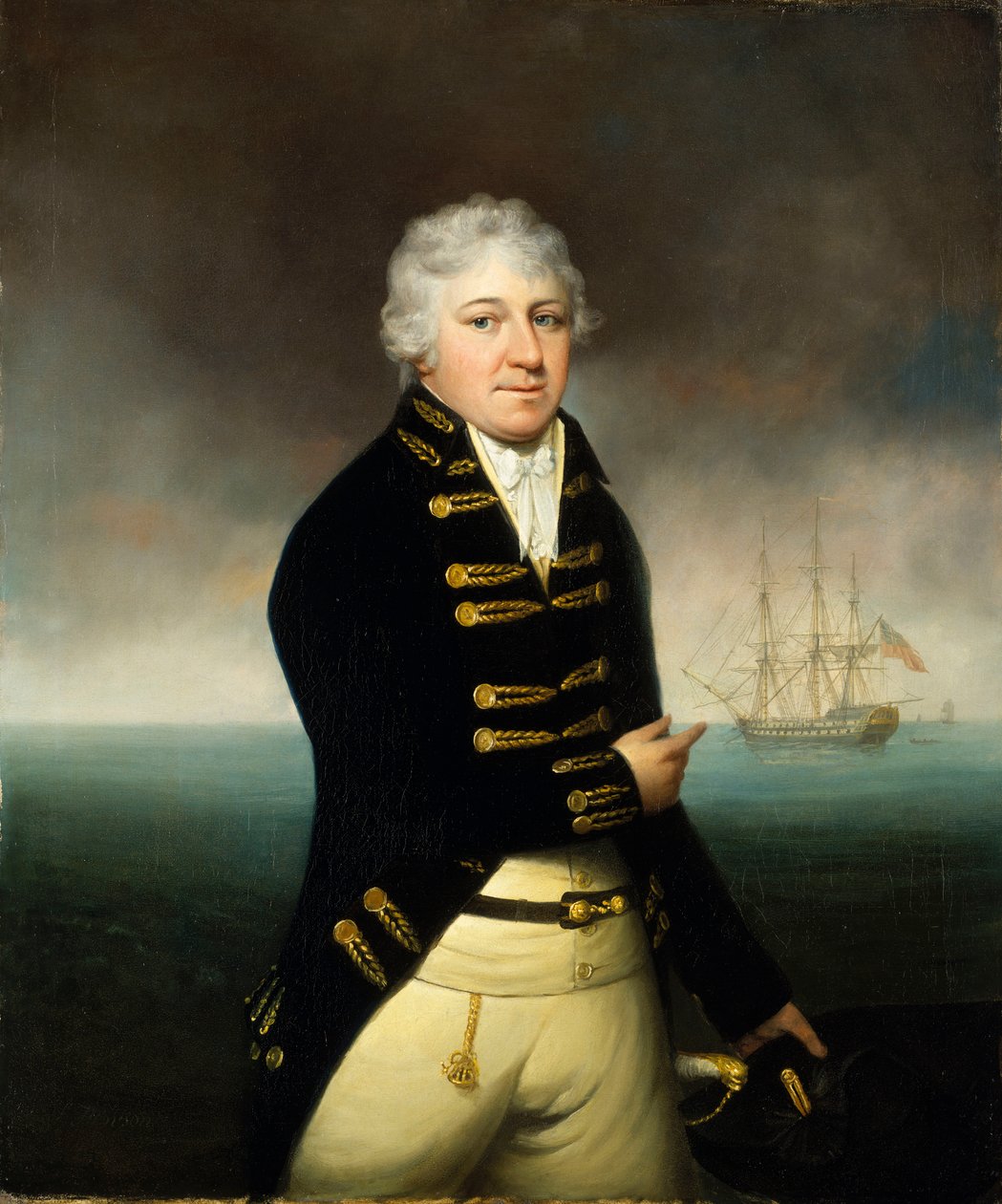 Portræt af en kaptajn fra Det Ostindiske Kompagni, ca. 1800 (oliemaleri) af Stephen Hewson