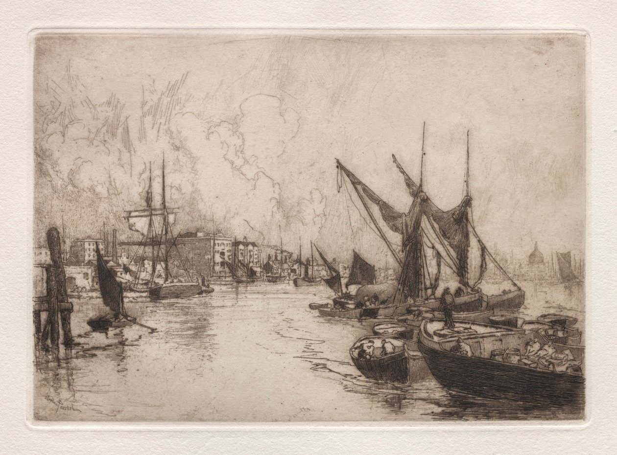 On the Thames Canterbury, Eng., august 1884., 1884. af Stephen Parrish
