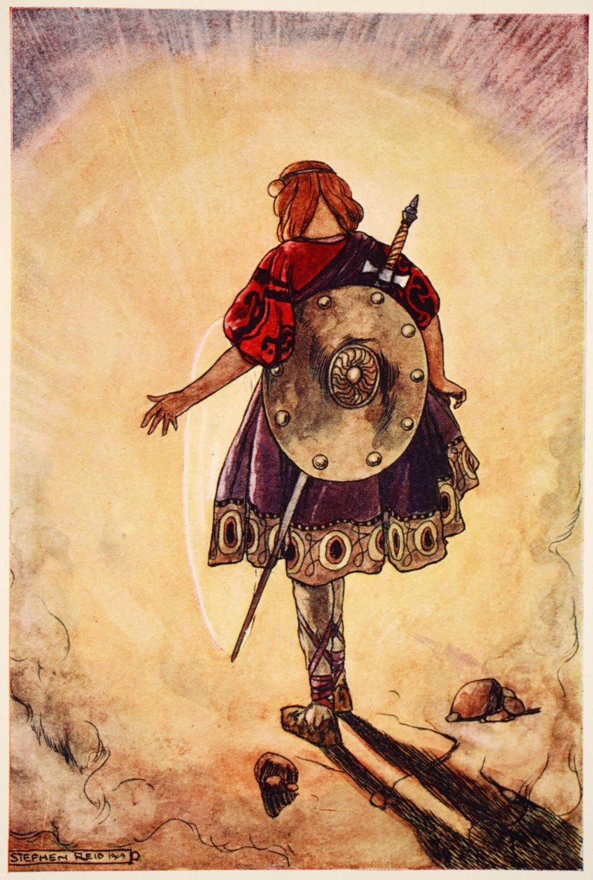 Cuchulain følger det skinnende hjul, illustration fra 
