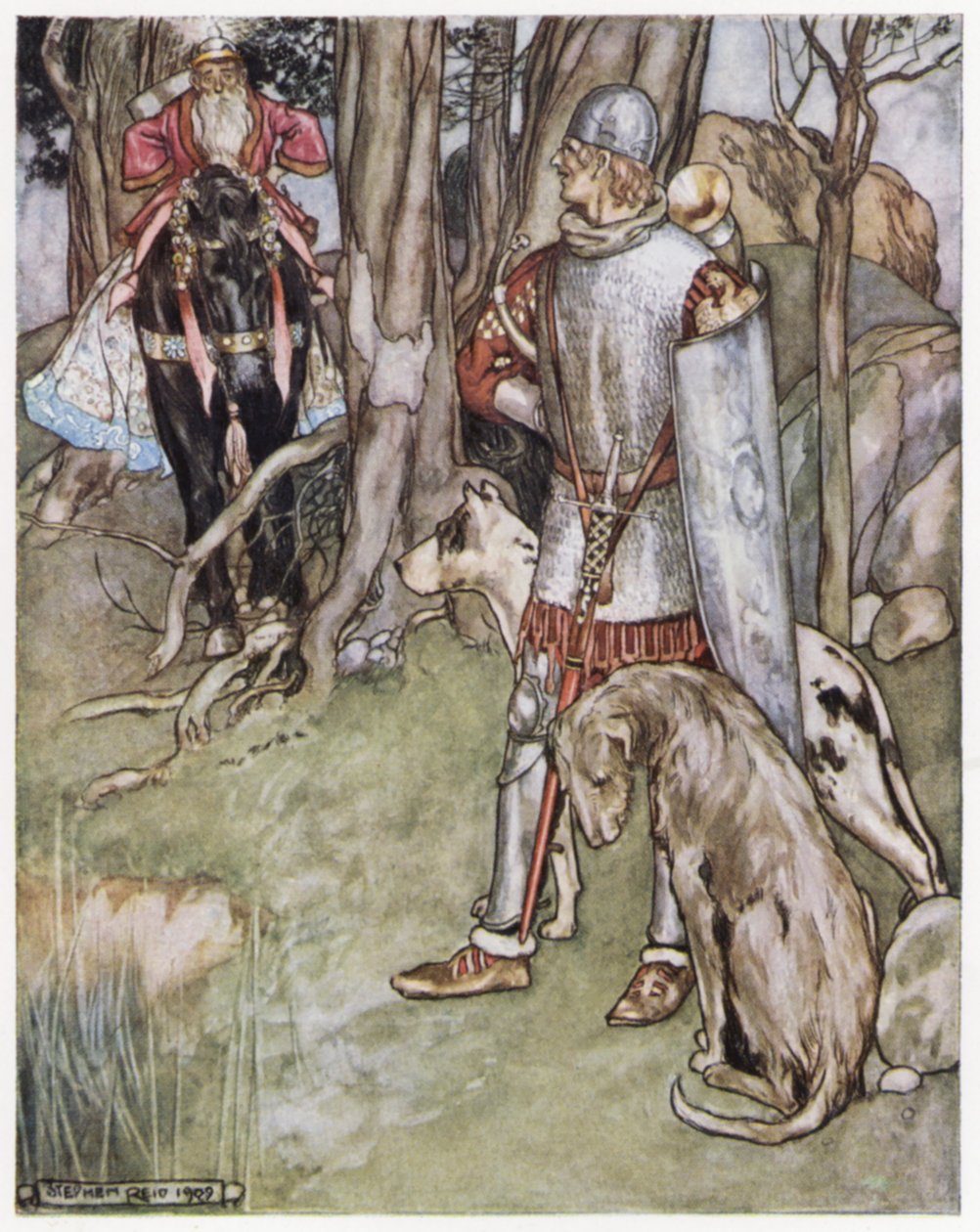 Illustration til Siegfried The Dragon-Slayer (Color Litho) af Stephen Reid