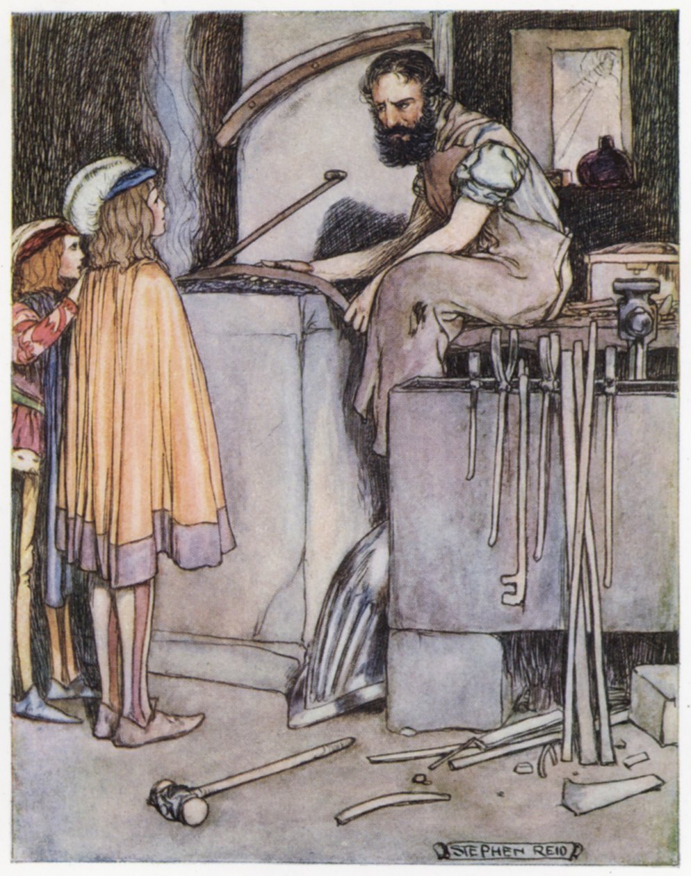 Illustration til Siegfried The Dragon-Slayer (Color Litho) af Stephen Reid
