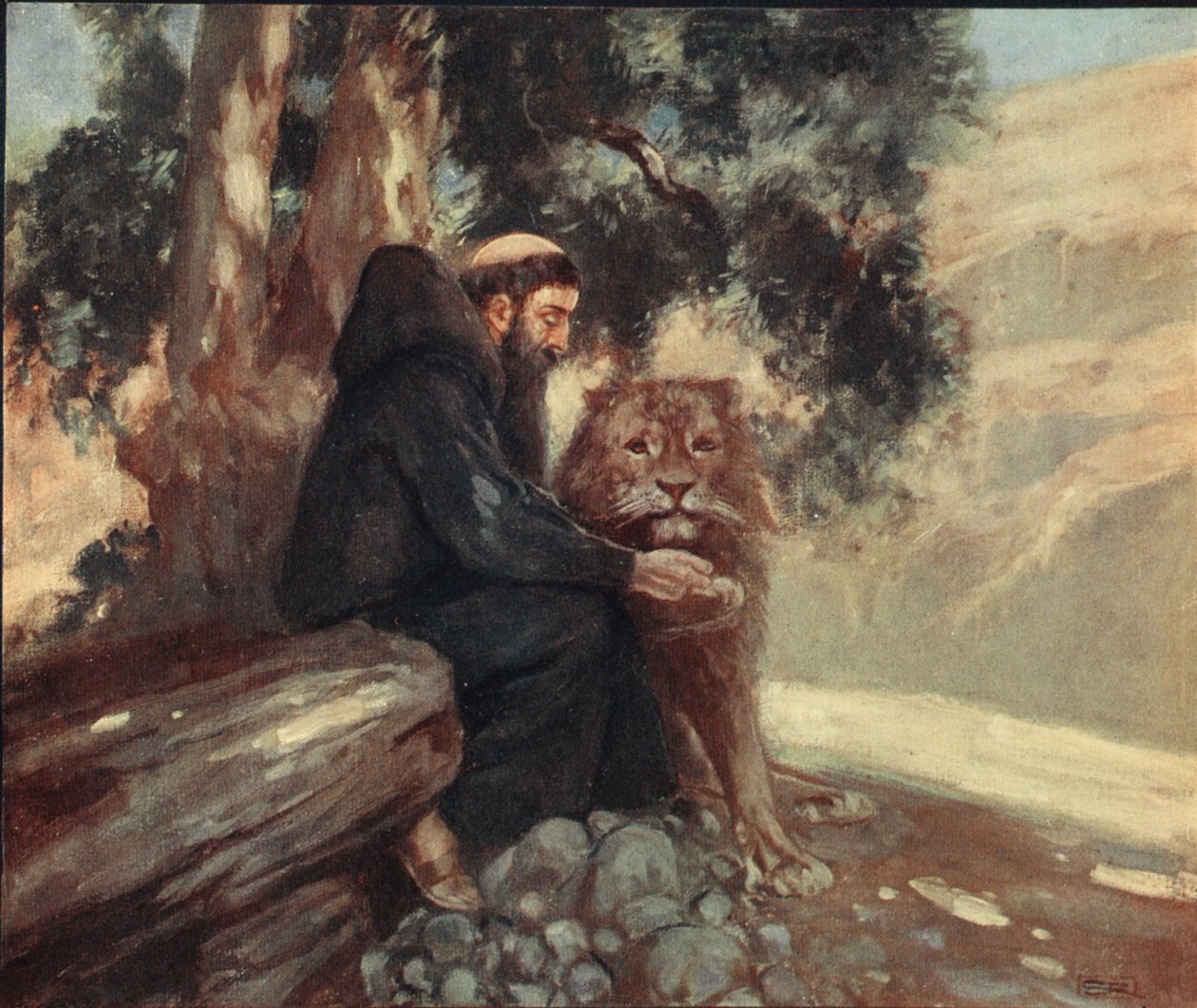 Sankt Hieronymus og Løven, illustration fra 