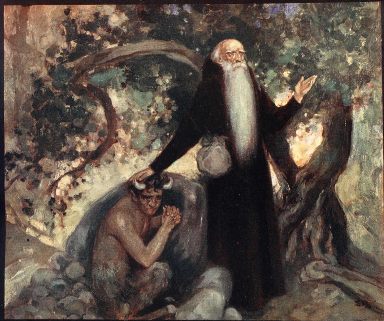 St Anthony and the Satyr, illustration fra 