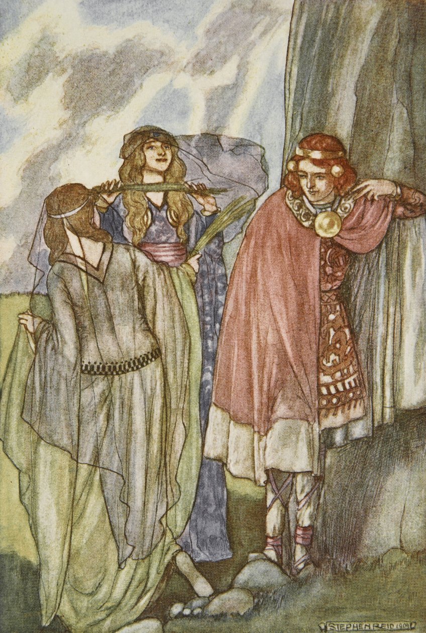 The Fairy Swan-Maidens, illustration fra 