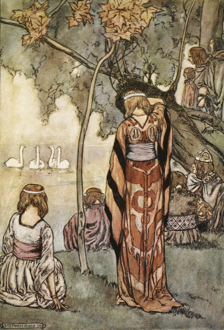 De lavede en lejr, og svanerne sang for dem, illustration fra 