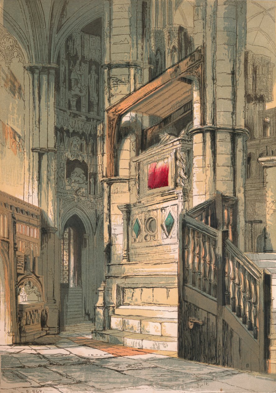 Westminster Abbey. Korets sydlige sidegang, 1845 af Stephen Sly