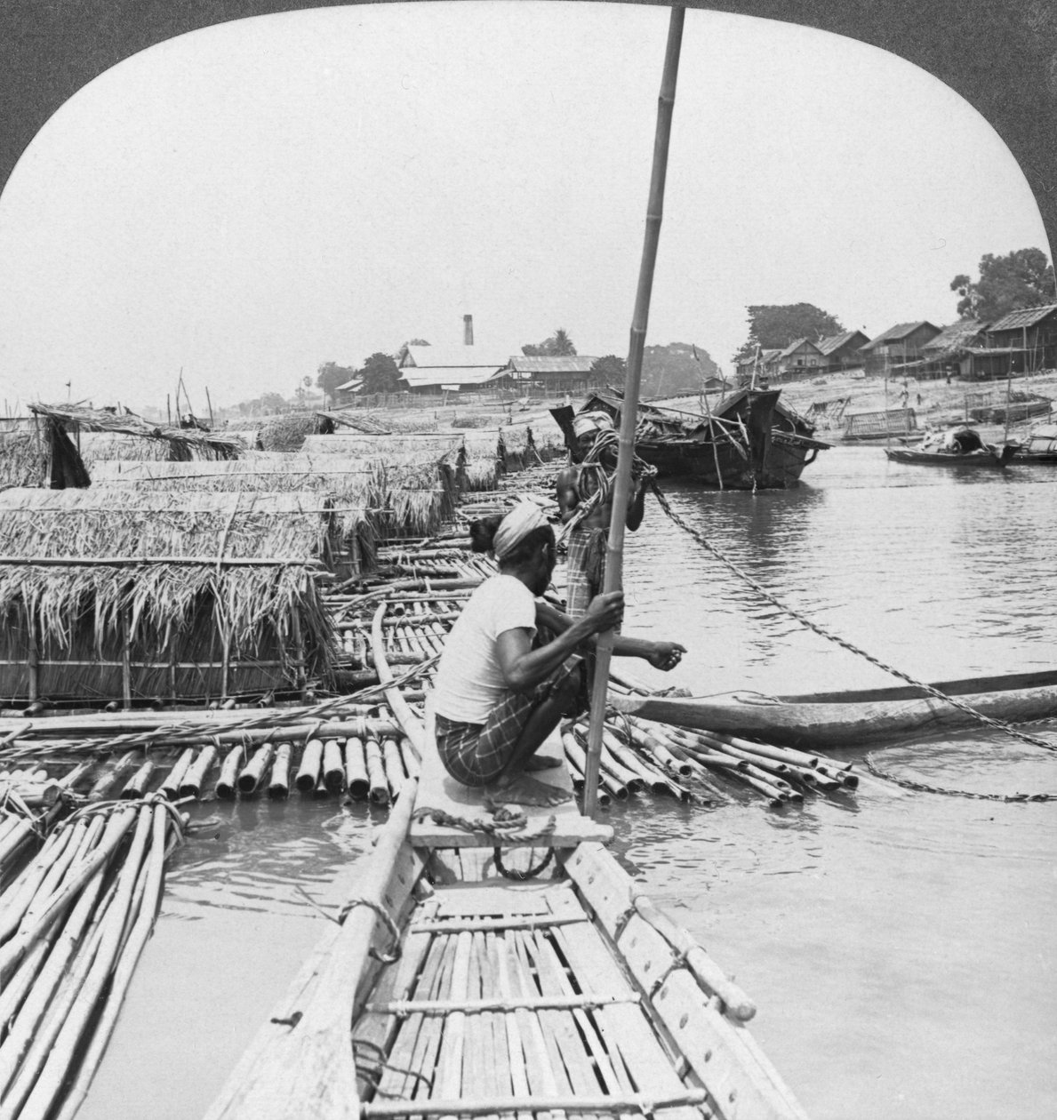 Flåder på Irrawaddy-floden, Mandalay, Burma, 1908. af Stereo Travel Co
