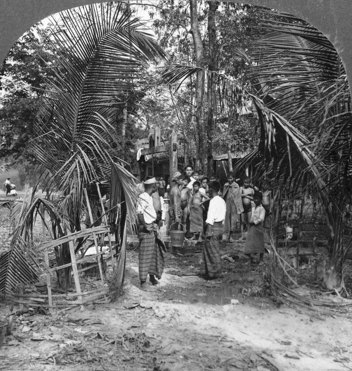Skoledrenge fra American Baptist Mission, Rangoon, Burma, 1908 af Stereo Travel Co