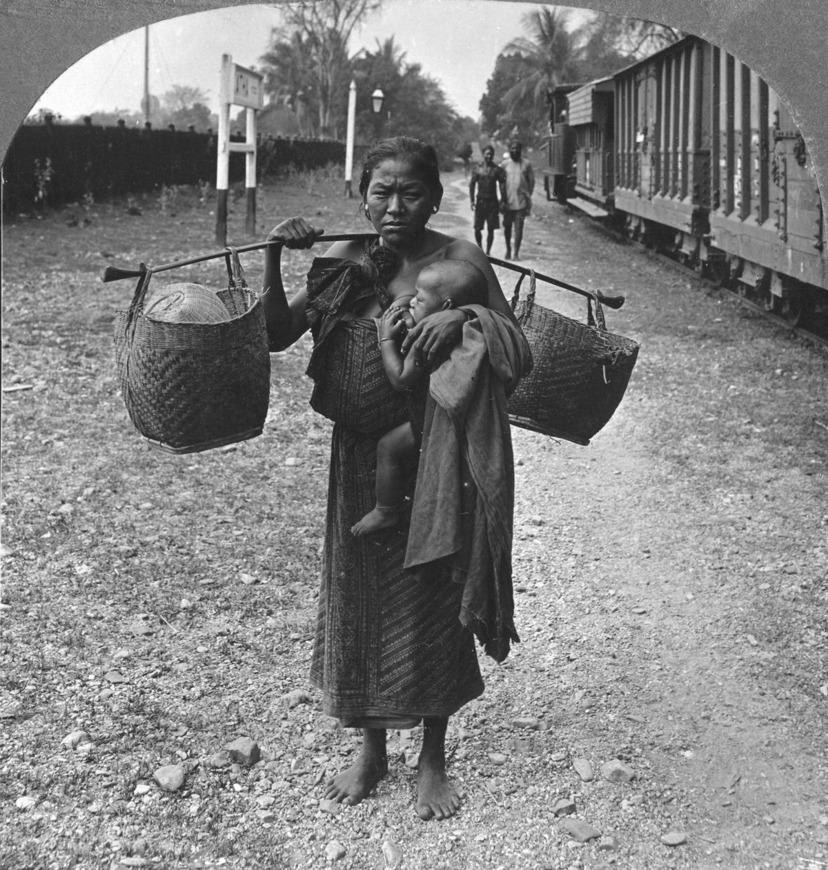 Shan kvinde og barn, Øvre Burma, 1908 af Stereo Travel Co