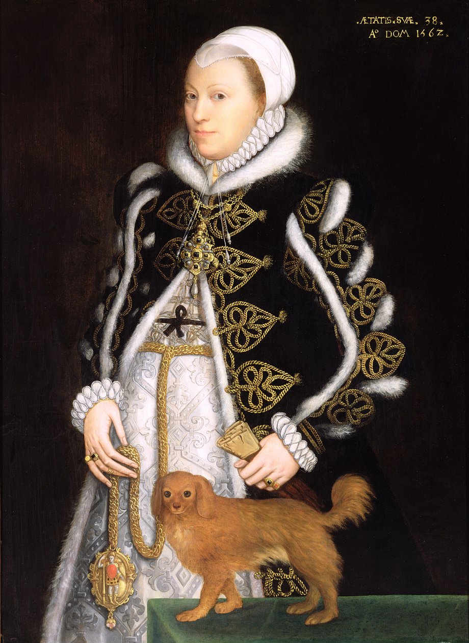 Portræt af en kvinde, sandsynligvis Catherine Carey, Lady Knollys af Steven van der Meulen