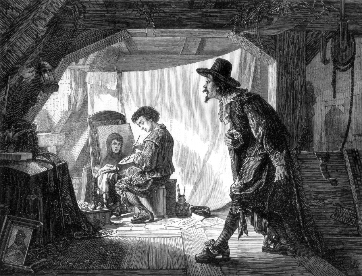 Unge Rubens overrasket af sin mester, Van Noort, 1875. af Steven Arad Allen