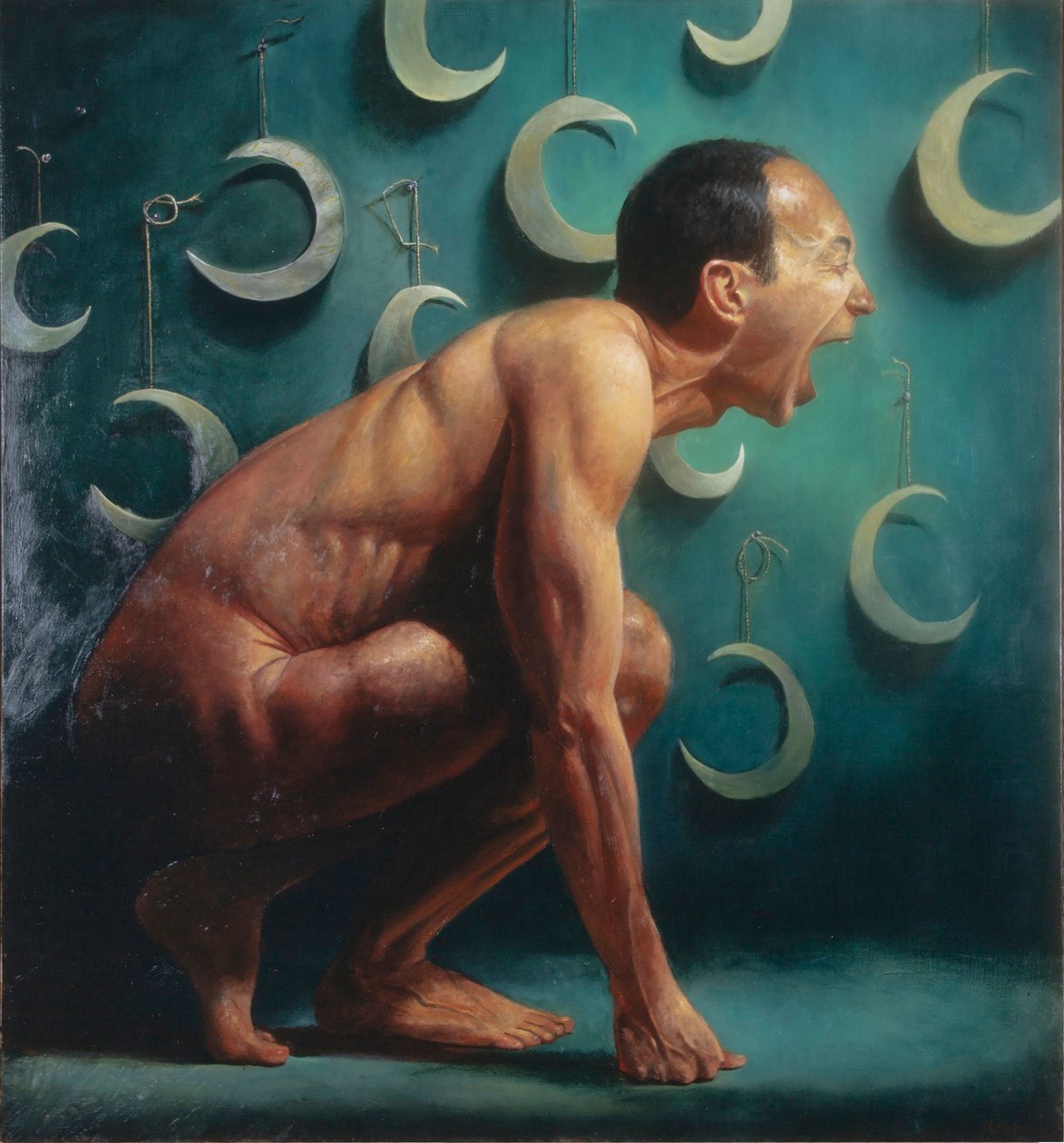 Howl, 2002 (olie på linned) af Steven Skollar