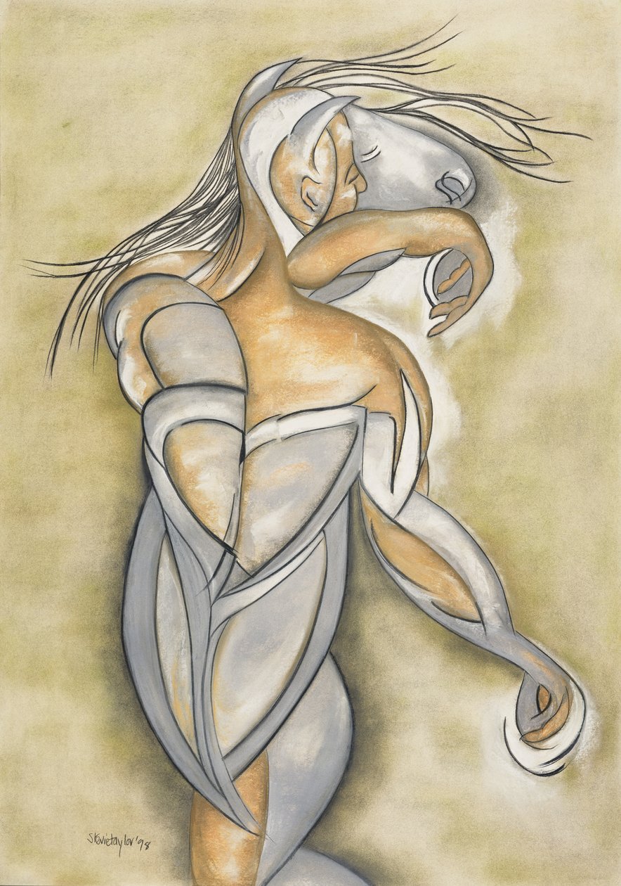 Break Out, 1998 (pastel og kul på papir) af Stevie Taylor