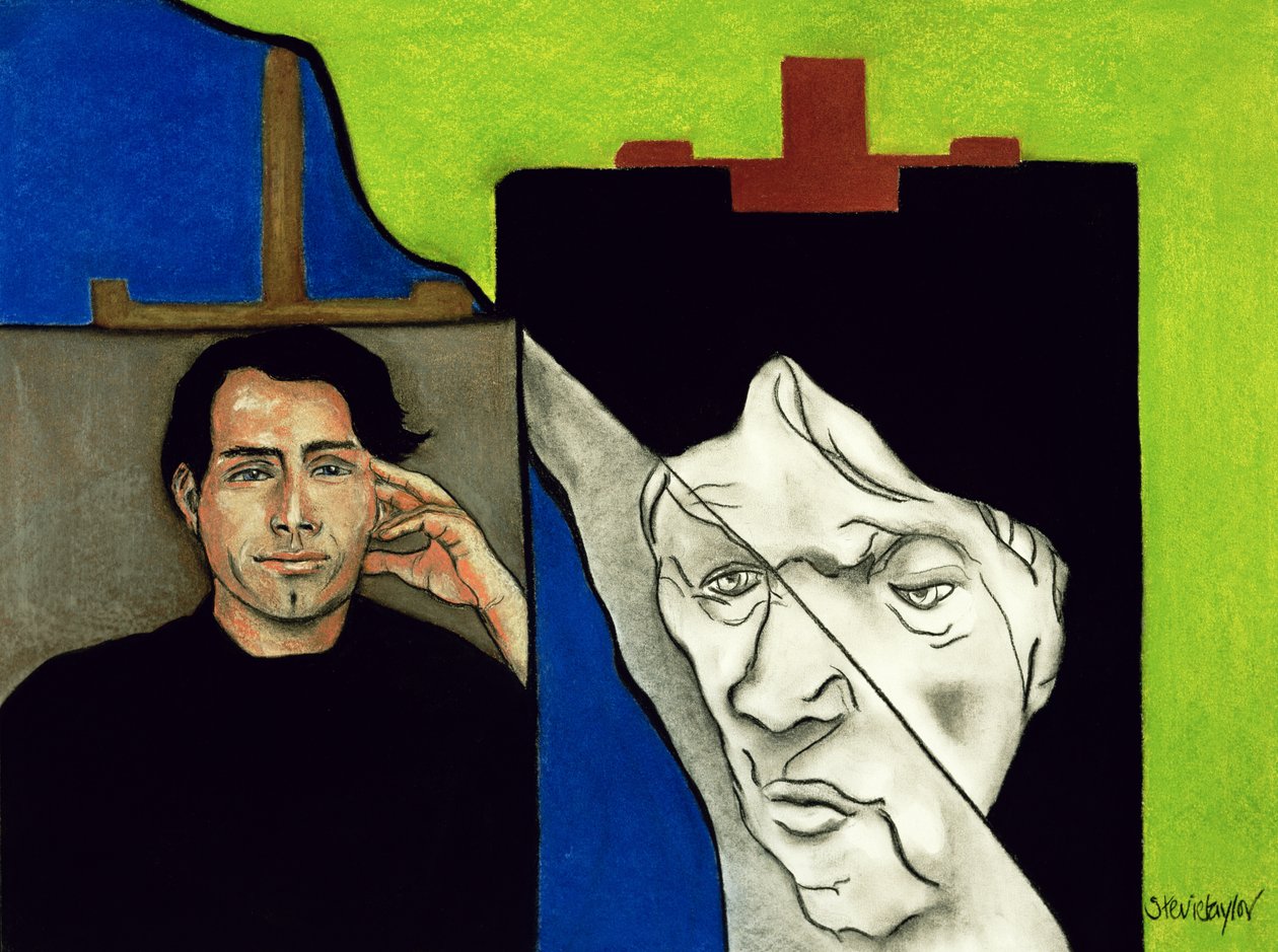 Denial, 1999 (kul og pastel på papir) af Stevie Taylor