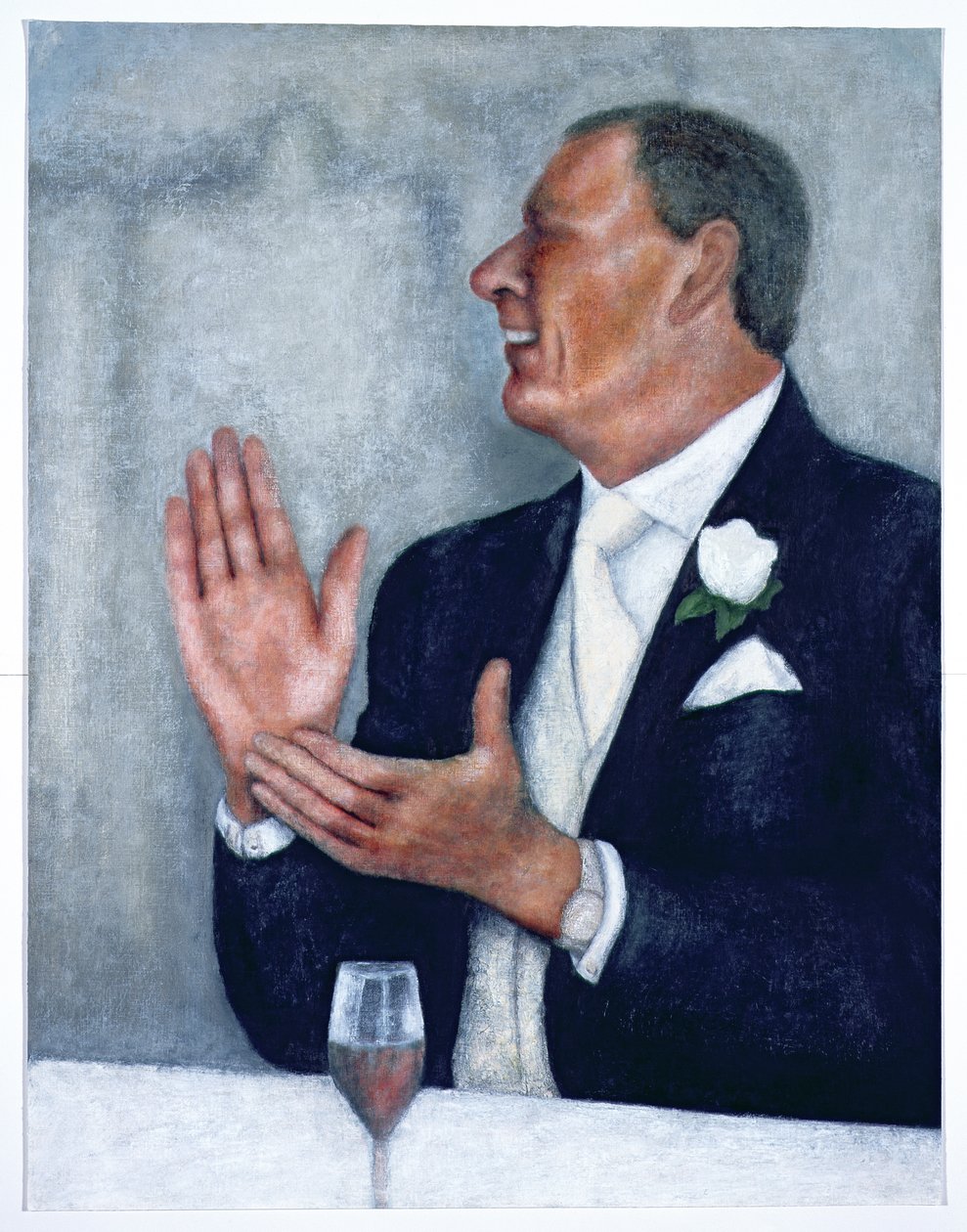Felicitations, 2007 (olie over trækul på papir) af Stevie Taylor