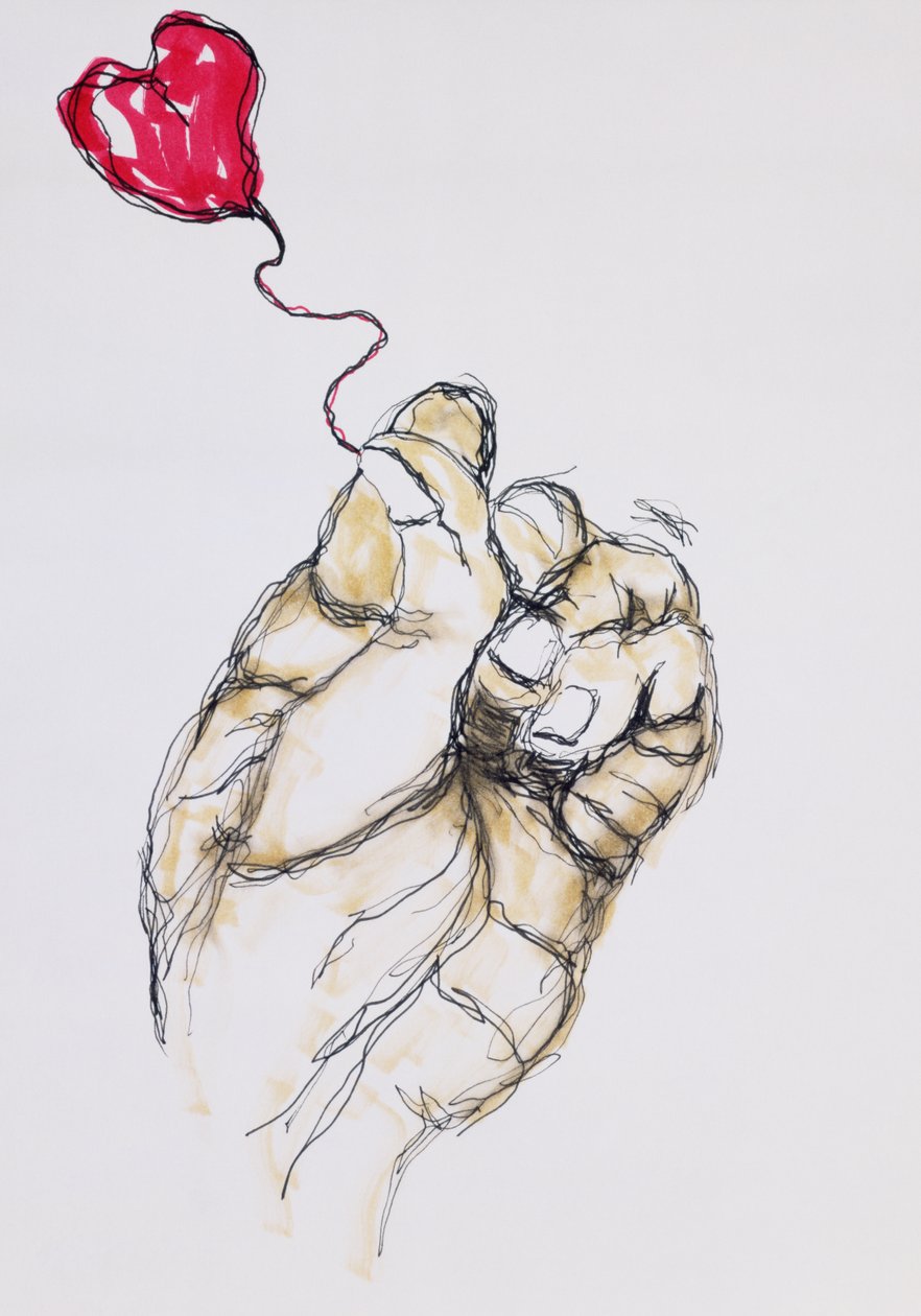 Holding You, 1996 (pen & wc på papir) af Stevie Taylor