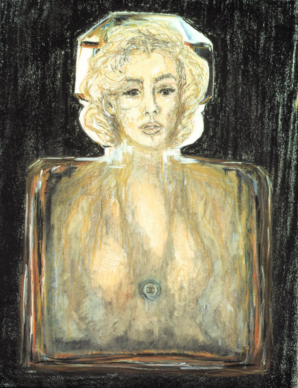 Marilyn i Chanel, 1996 (pastel, blyant og kul på papir) af Stevie Taylor
