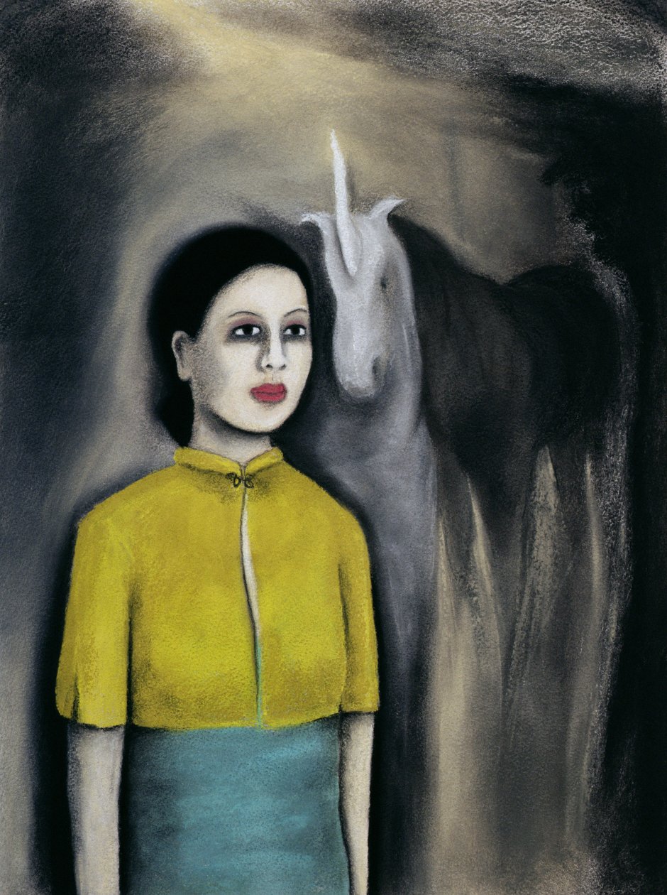 The Spell, 2000 (pastel og kul på papir) af Stevie Taylor