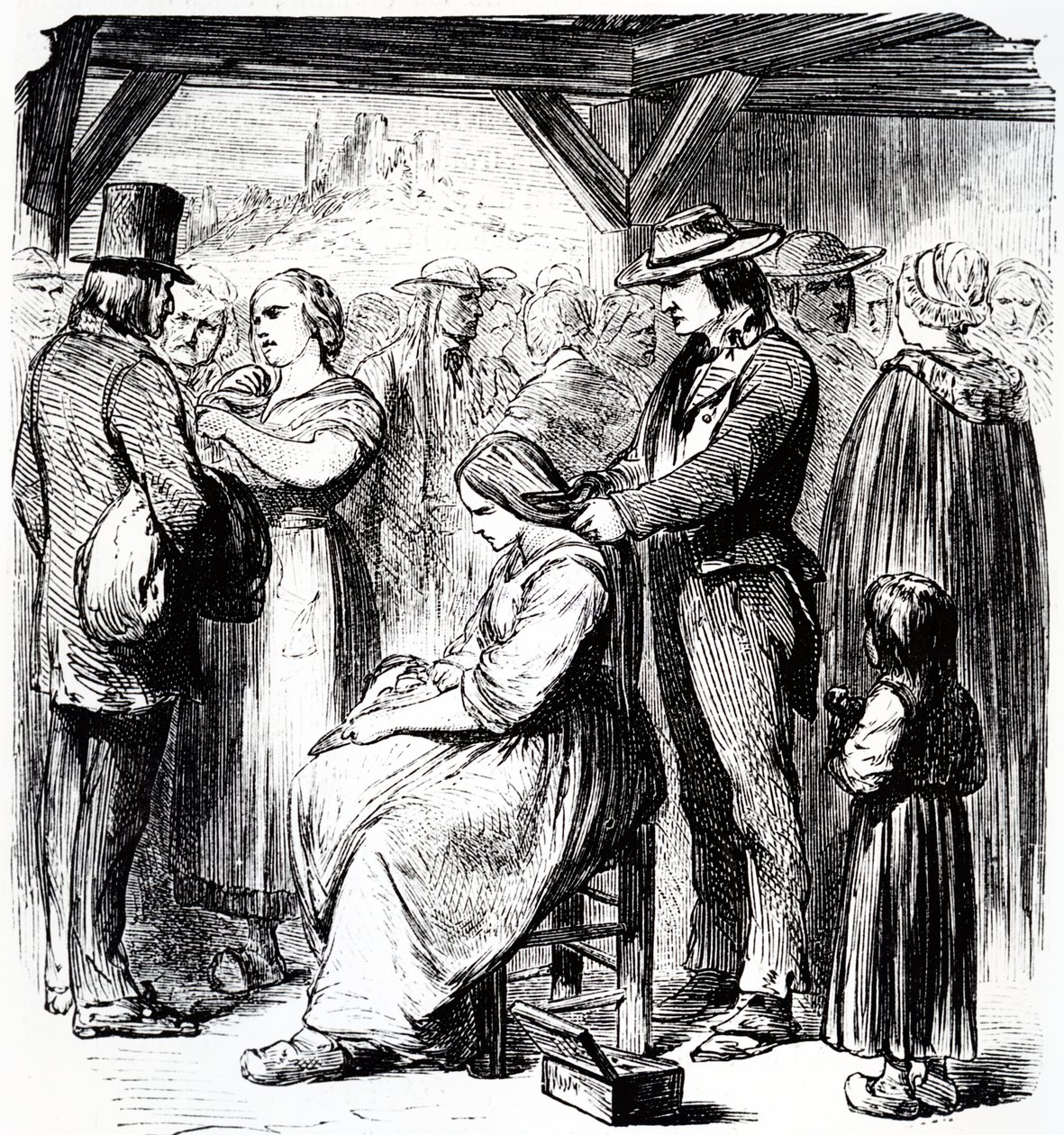 Marked for salg af hår i Auvergne-distriktet, 1862 af Steyert