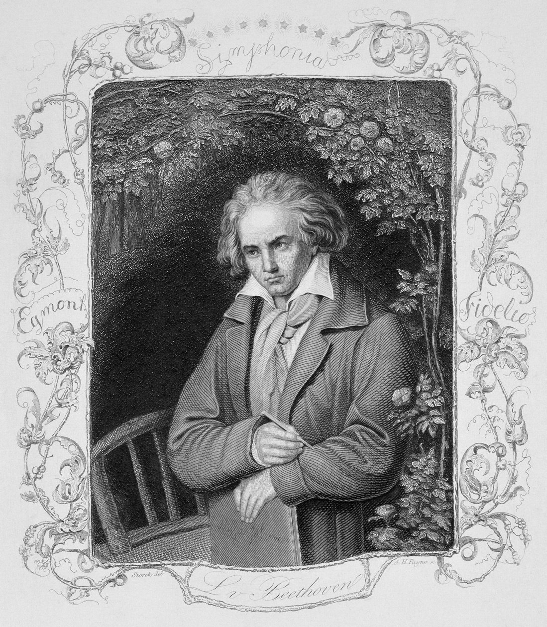 Ludwig van Beethoven (1700-1827) graveret af Albert Henry Payne (1812-1902) af Storck