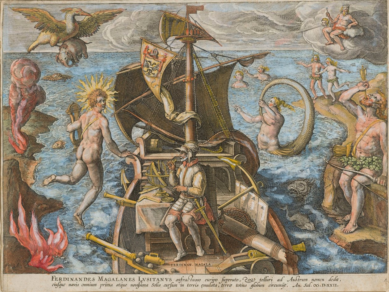 Ferdinand Magellans opdagelse af det portugisiske Amerika, 1591. af Stradanus