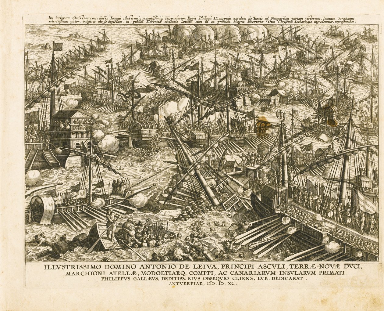 Slaget ved Lepanto den 7. oktober 1571, ca 1578 af Stradanus
