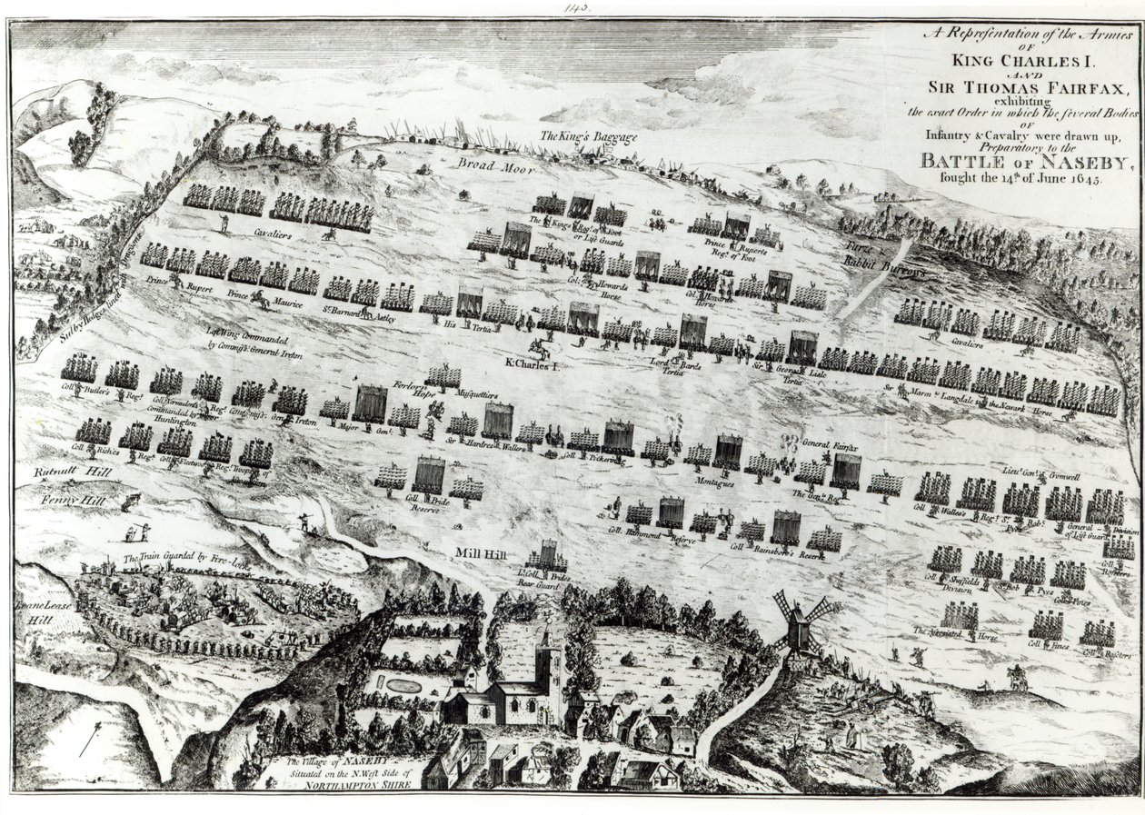 Forberedelse til slaget ved Naseby, udkæmpet den 14. juni 1645 offentliggjort i 