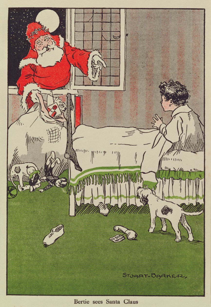 Bertie ser julemanden, bogillustration af Stuart Barker