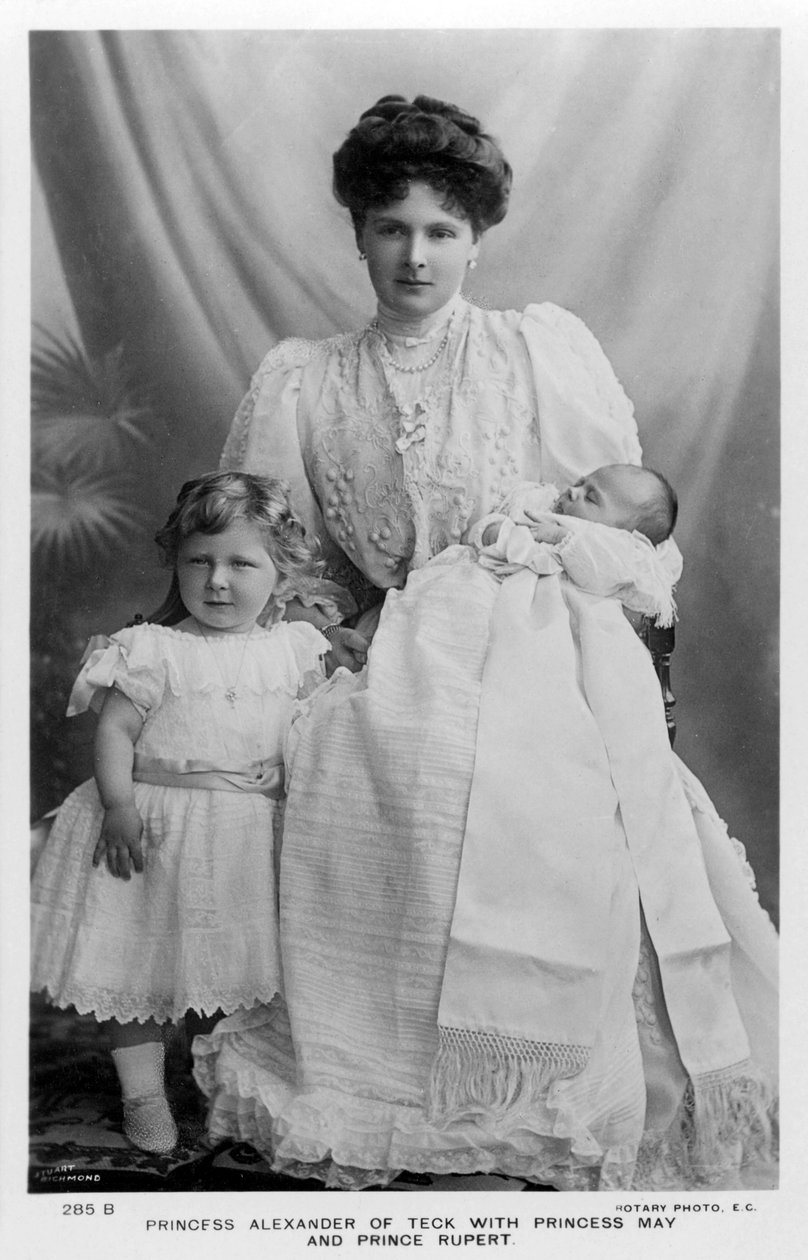 Prinsesse Alexander af Teck med prinsesse May og prins Rupert, c1907. af Stuart Richmond