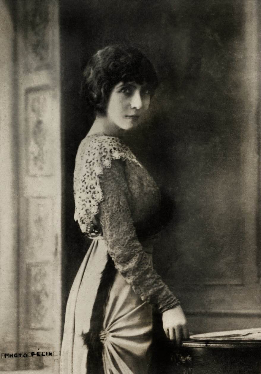 Portræt af den franske kunstner Eve Lavalliere ( 18 66 af Studio Felix