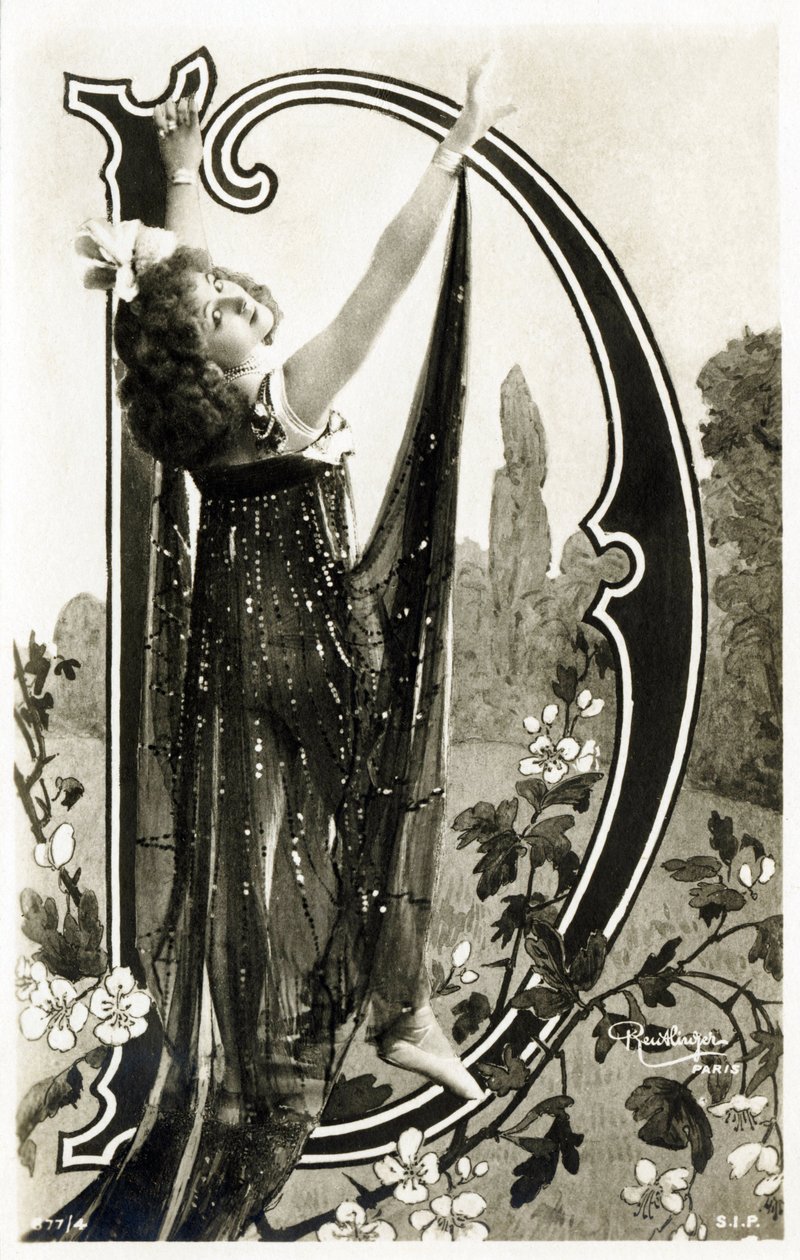 D: Frøken Roessler, danserinde fra Belle Epoque - Alfabet på postkort af Studio Reutlinger