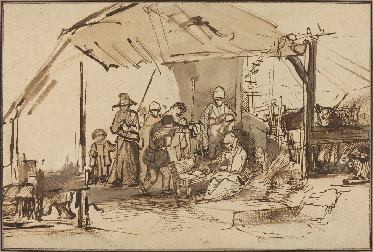 Hyrdernes tilbedelse af Studio of Rembrandt van Rijn