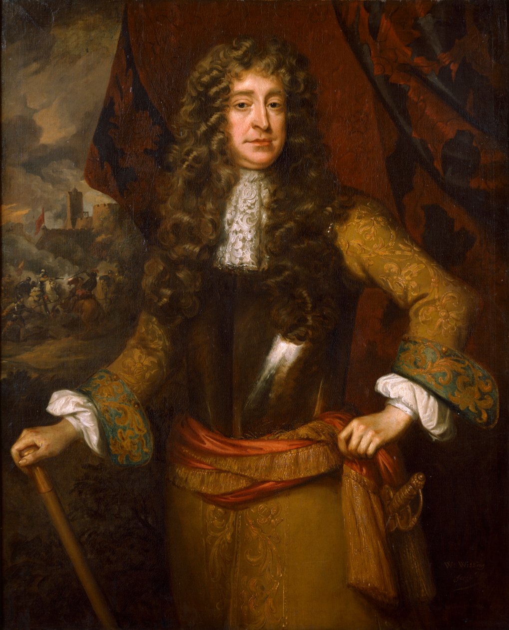 Portræt af en ukendt mand kaldet William III, slutningen af det 17. århundrede af Studio of William Wissing
