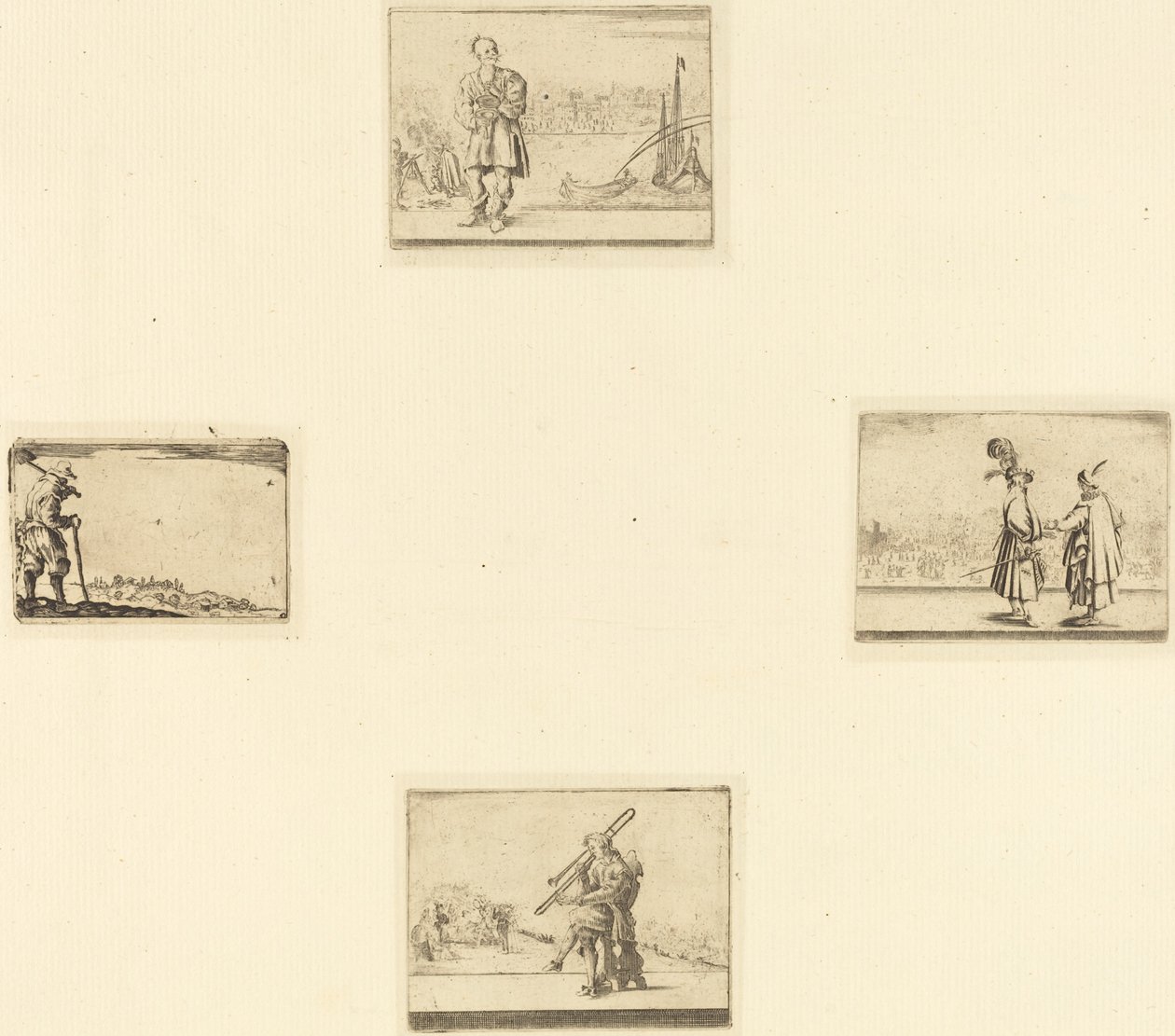 Ark med ætsninger af Style of Jacques Callot