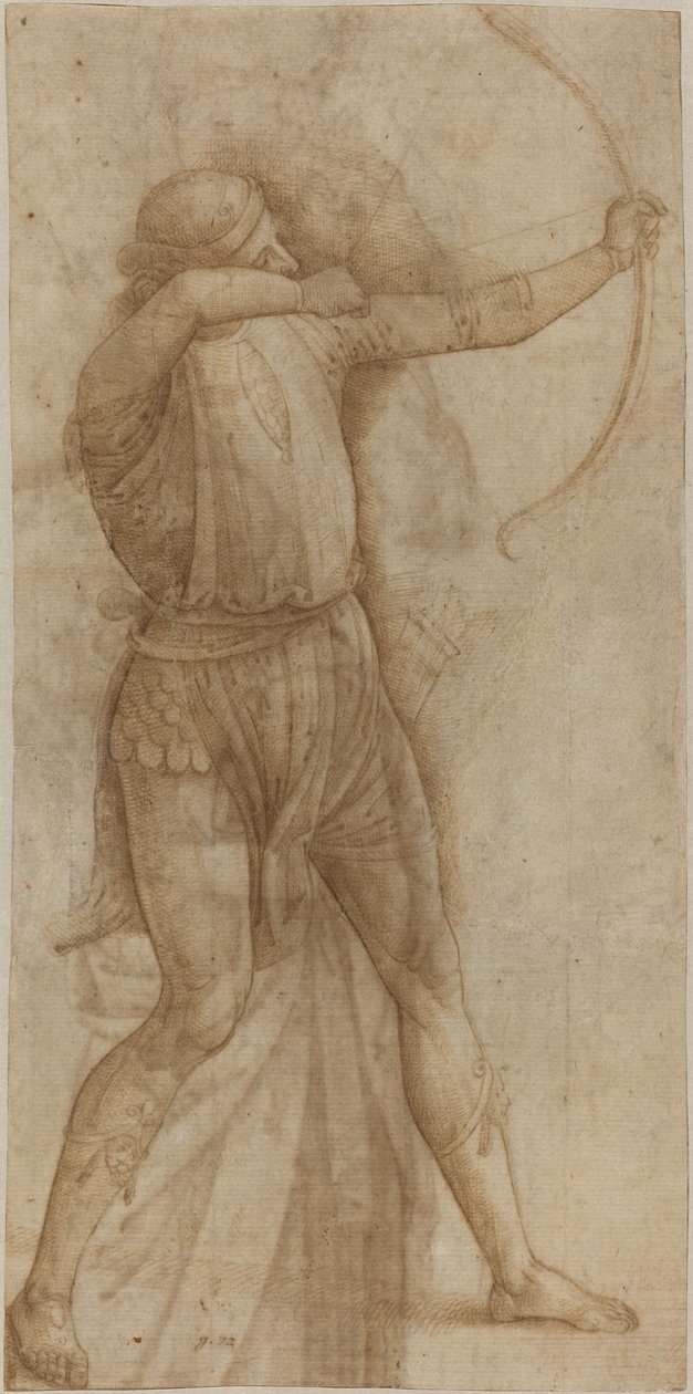 Figur af en bueskytte [recto] af Style of Pietro Perugino