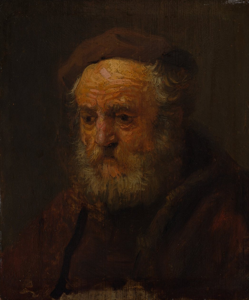 Studieleder af en gammel mand. af Style of Rembrandt