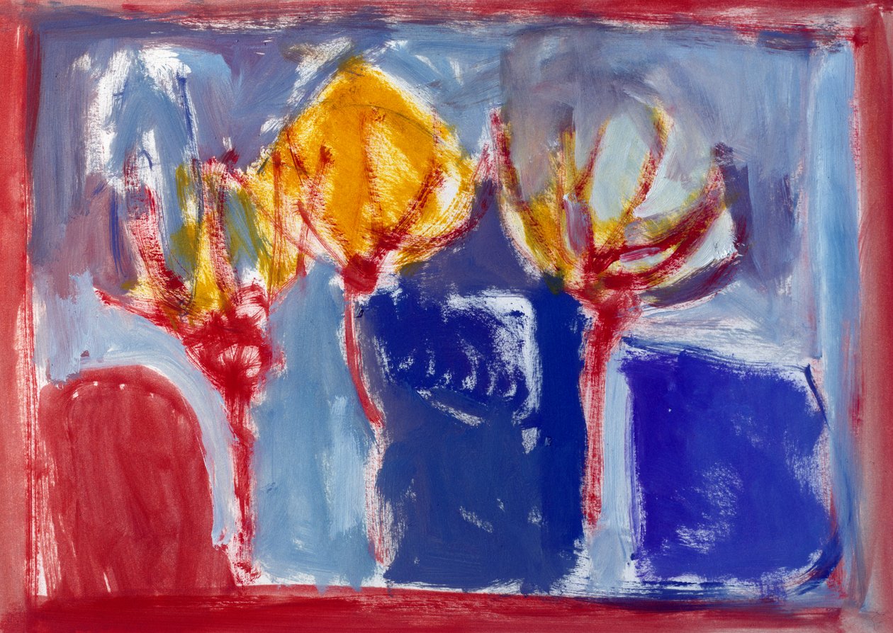 Three Trees, 2002 (akryl på papir) af Sue Jamieson