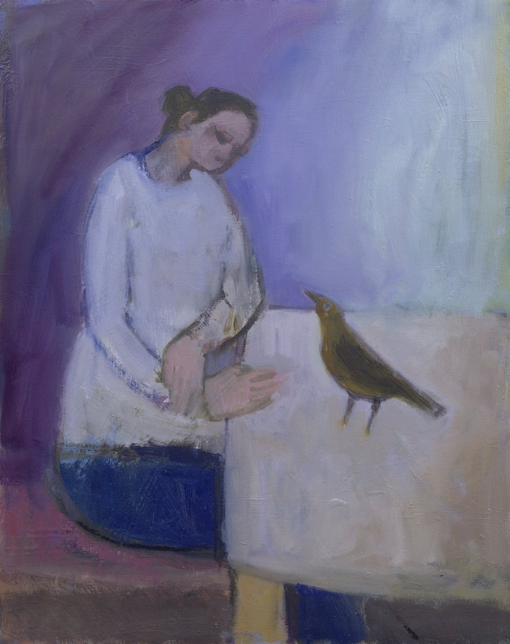Kvinde med en fugl, 2003 af Sue Jamieson