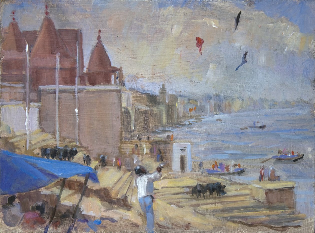 Drageflyvning ved Varanassi, 2012, af Sue Wales