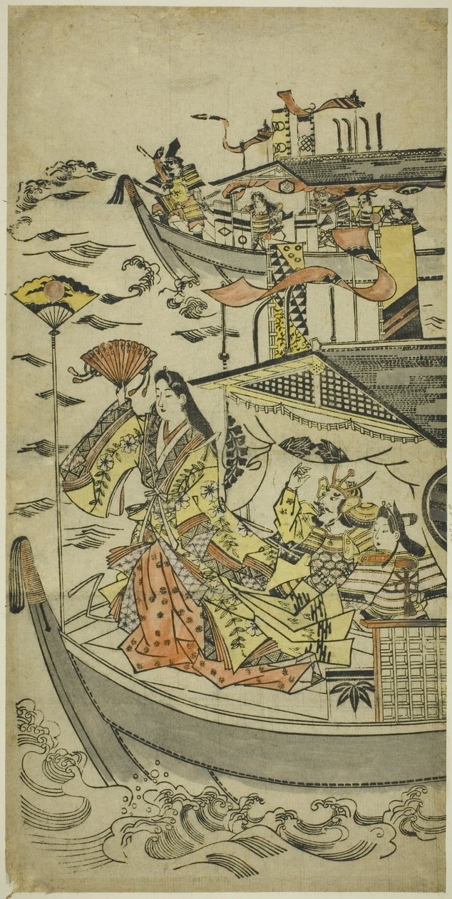 Lady Tamamushi rejser et fanmål af Sugimura Jihei