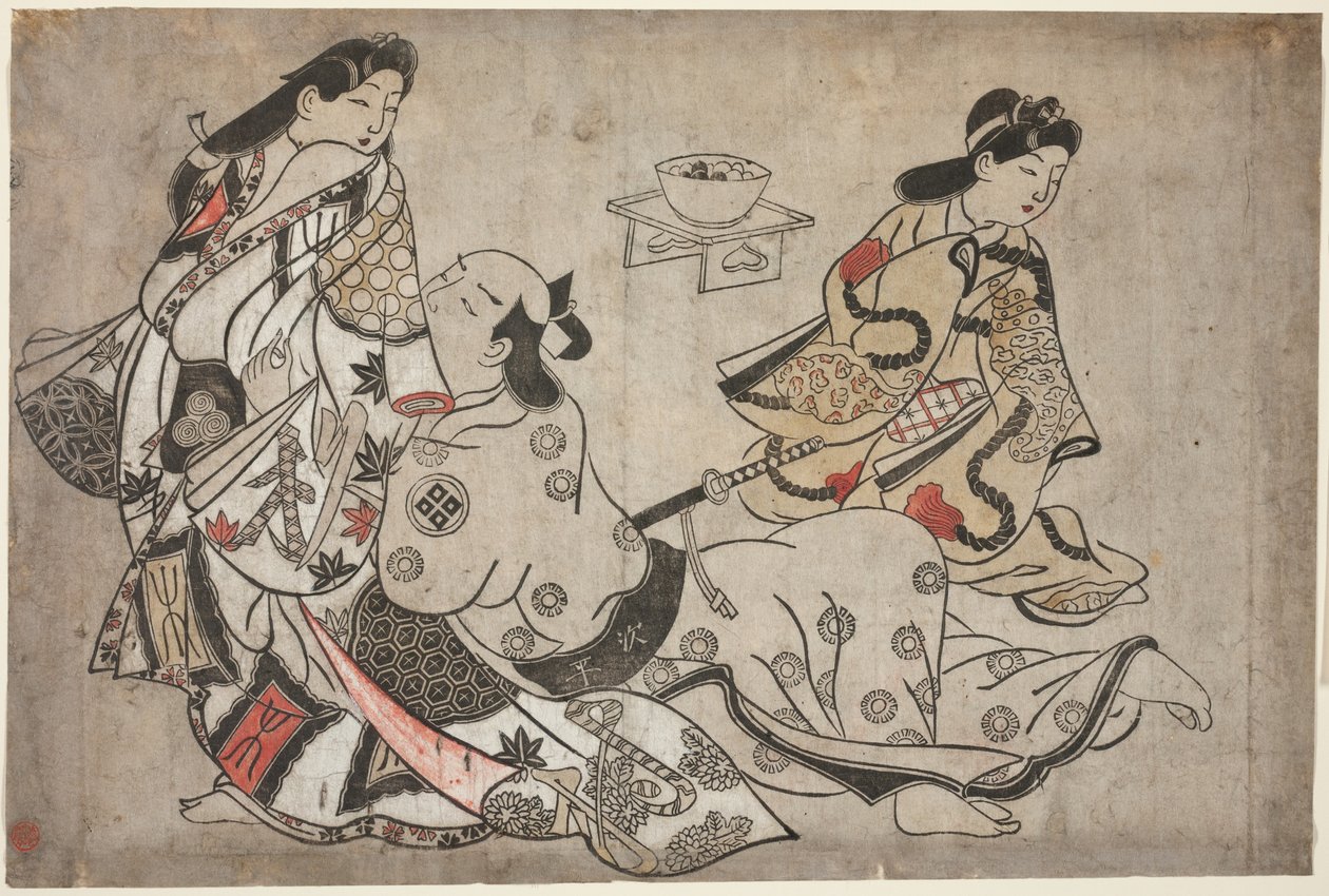 Den insisterende elsker, fra en unavngivet serie af erotiske print af Sugimura Jihei