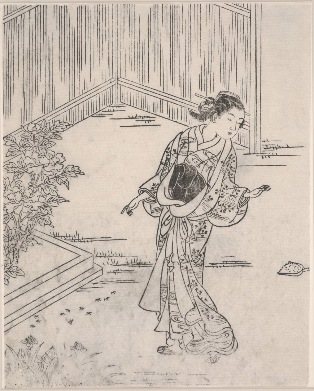 Geisha om sommeren (træbloktryk) af Sukenobu Nishikawa