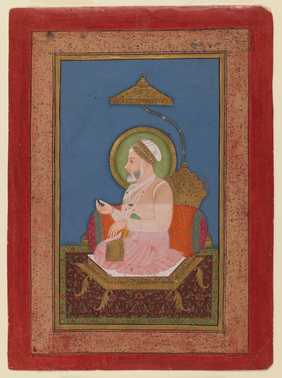Kejser Alamgir II, ca. 1756 (ugennemsigtigt wc på papir) af Sukha Luhar