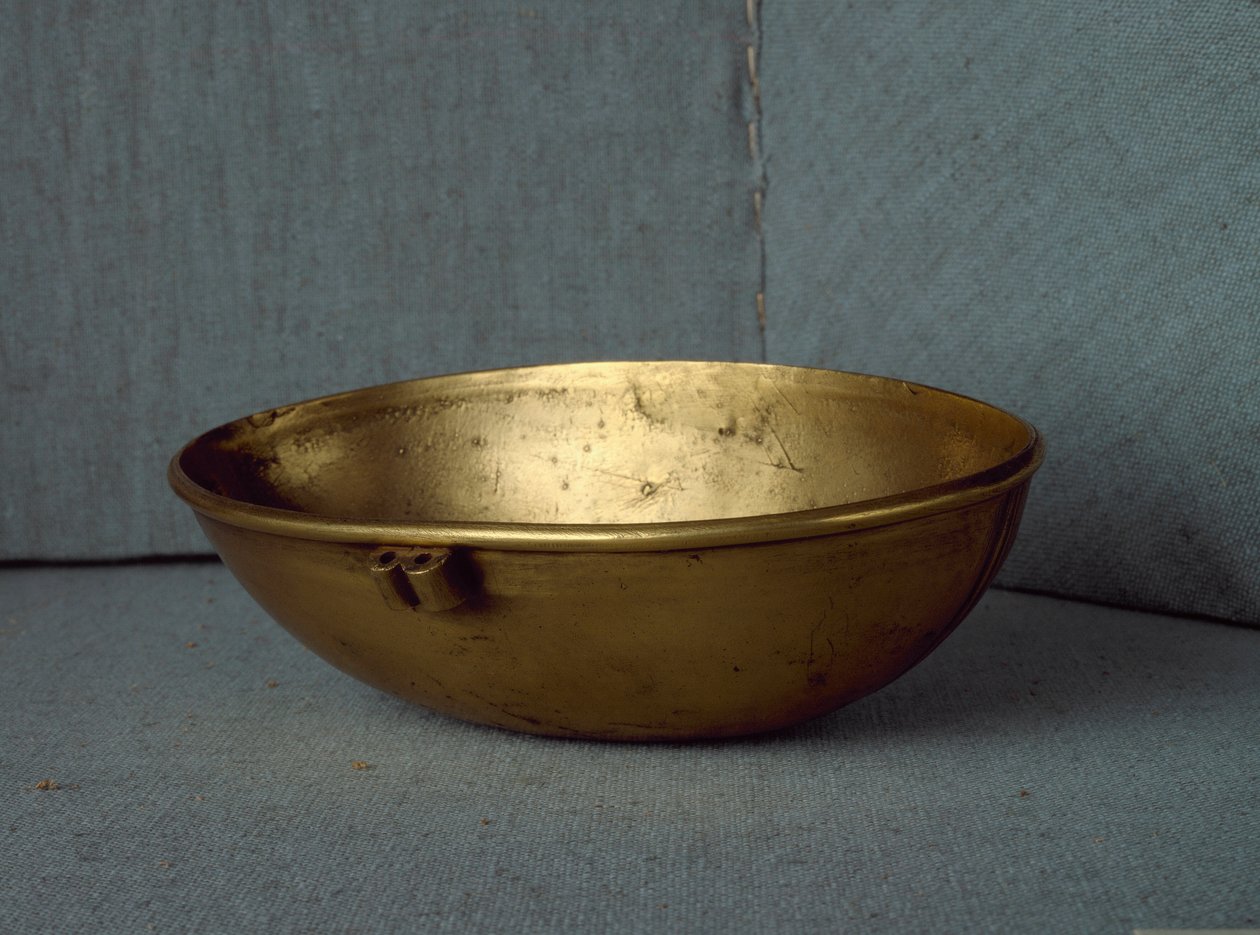 Sumerisk civilisation: oval kop i guld. Svag. 15 cm Bagdad, Nationalt Irak Museum af Sumerian Sumerian