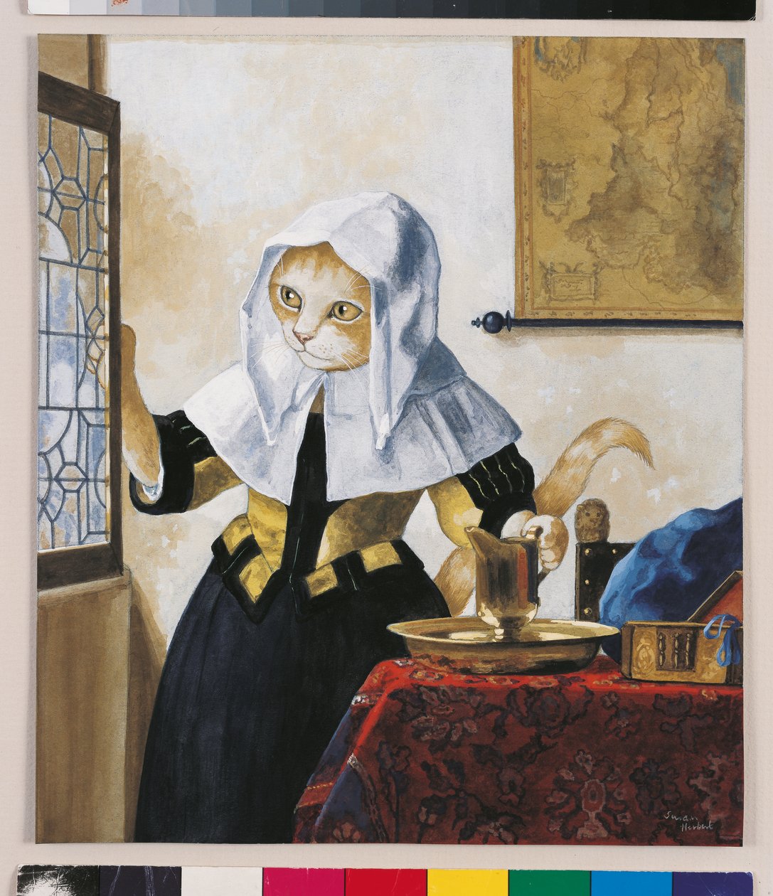 Illustration fra Cats Galore! Et kompendium over kultiverede katte (udg. 2015) af Susan Herbert
