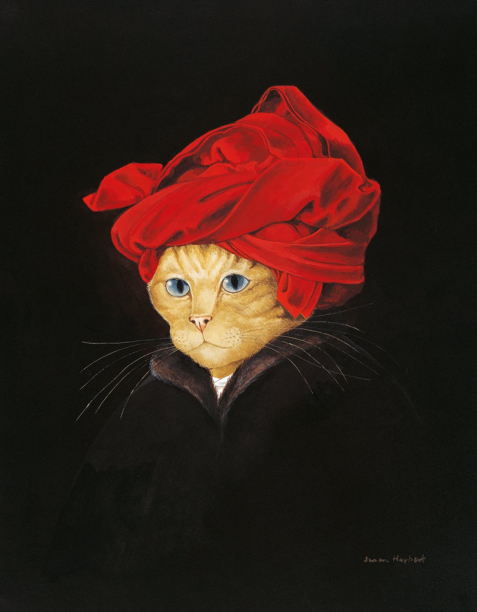 Illustration fra Cats Galore! Et kompendium over kultiverede katte (udg. 2015) af Susan Herbert
